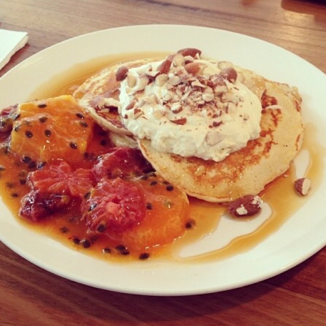 Buttermilk Pancakes With Mascarpone, Passionfruit & Orange at Cheerio on #foodmento http://foodmento.com/place/1860