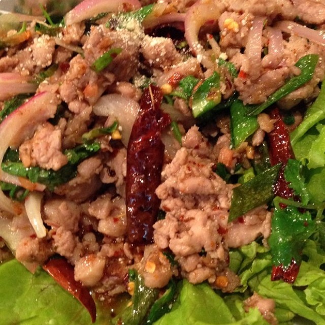 Duck Salad with Crispy Pork Skin from Kha on #foodmento http://foodmento.com/dish/7671