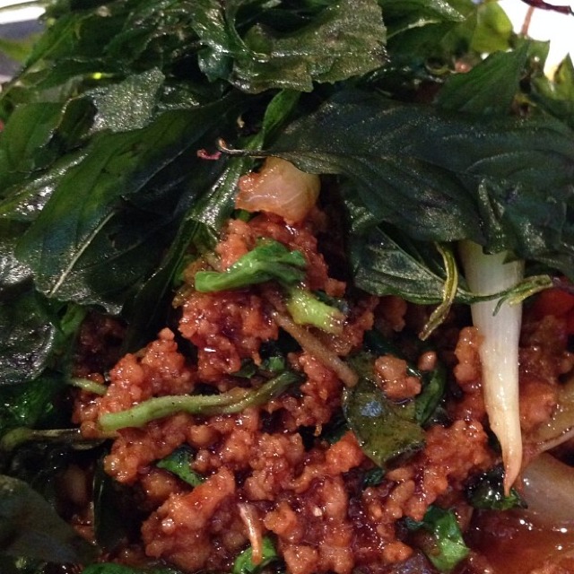 Thai Stir Fried Minced Pork with Basil at Kha on #foodmento http://foodmento.com/place/2020