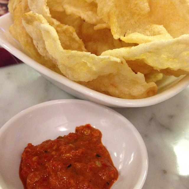 Emping Belinjau with Sambal Belachan from Daisy's Dream Kitchen on #foodmento http://foodmento.com/dish/7606