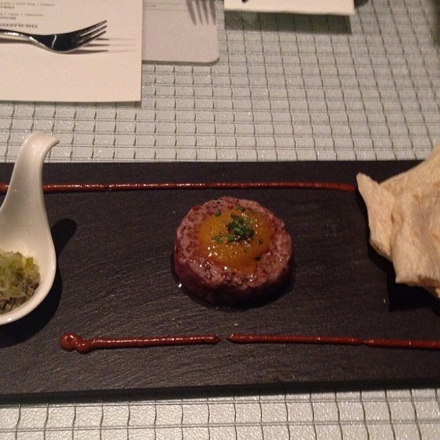Skyve Beef Tartare with Truffle Egg Yolk at Skyve Wine Bistro on #foodmento http://foodmento.com/place/775