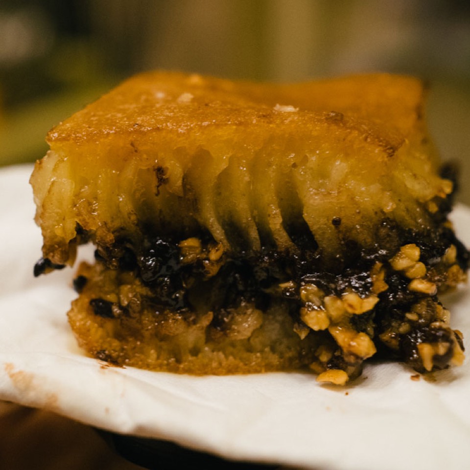 Martabak (Spongy Pancake Stuffed With Chocolate, Nuts, Butter) from Martabak San Francisco on #foodmento http://foodmento.com/dish/37037