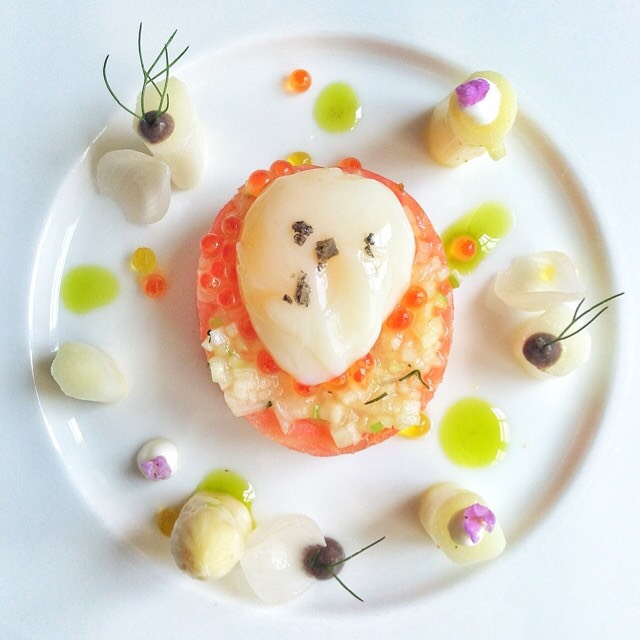 Ocean Trout Confit, Citrus Oil, Quail Egg... from Restaurant André on #foodmento http://foodmento.com/dish/17833