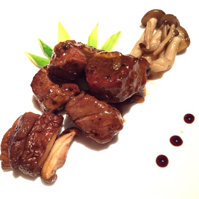 Australian, Wagyu, M9, Tenderloin, Wild Mushroom, Black Pepper Sauce at Man Wah at Mandarin Oriental, Hong Kong on #foodmento http://foodmento.com/place/3631