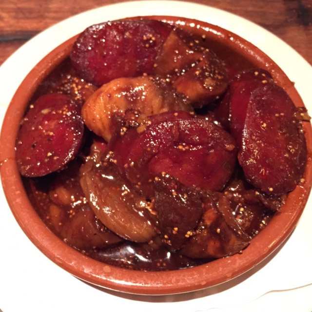 Chorizo With Sweet & Sour Figs at Barcelona Wine Bar - Brookline on #foodmento http://foodmento.com/place/3816