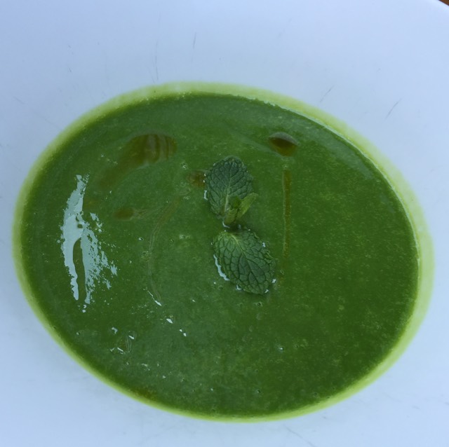 Chilled Zucchini Soup, Mint Oil from A Voce on #foodmento http://foodmento.com/dish/31595