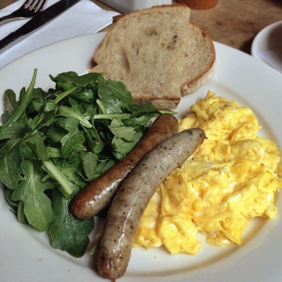 Scrambled Eggs, Sausage Plate from The Smile on #foodmento http://foodmento.com/dish/19995