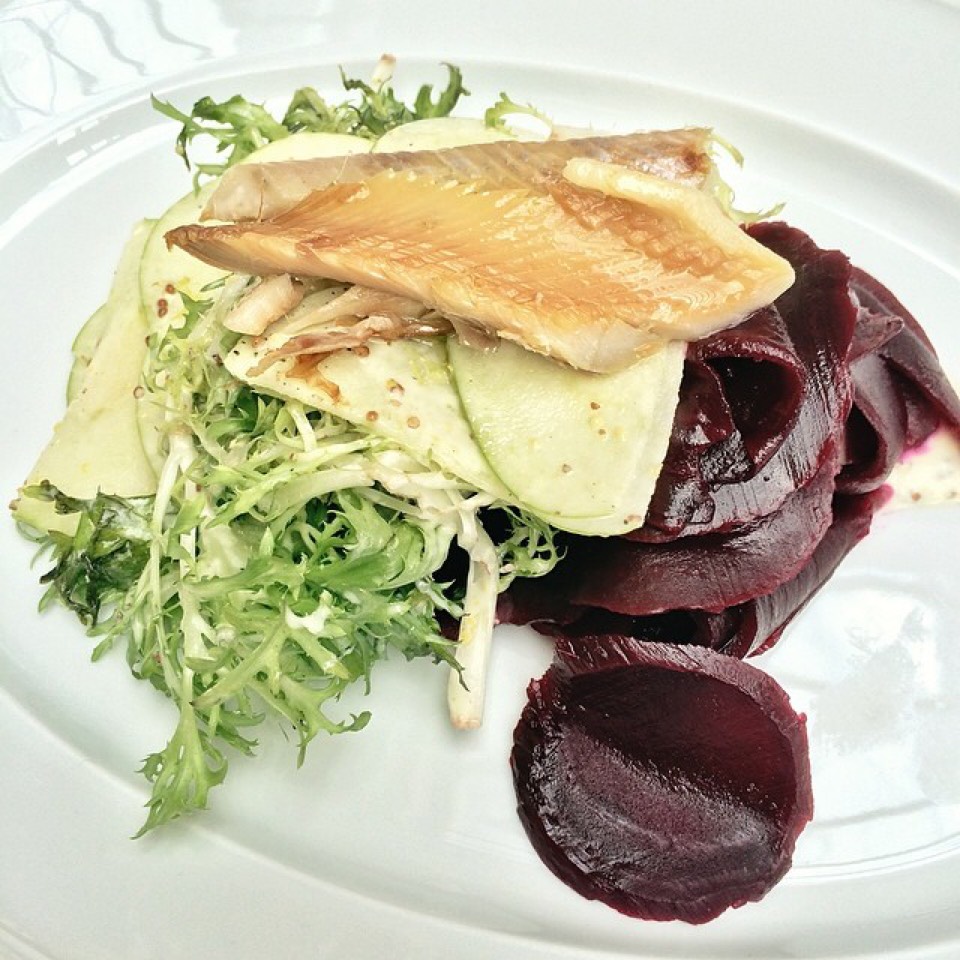 Salad (Beets, Smoked Trout, Green Apples, Frisée) at All Good Things on #foodmento http://foodmento.com/place/3470