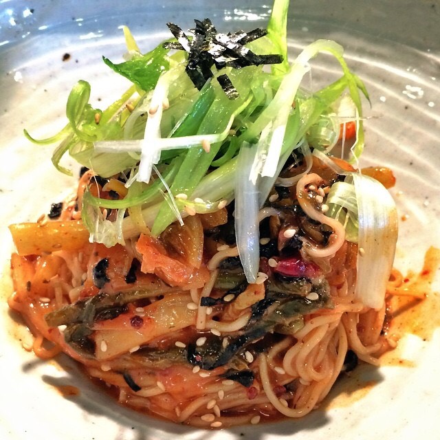 Cold Noodles, Beef Kimchi, Radish Tops... on #foodmento http://foodmento.com/dish/18384