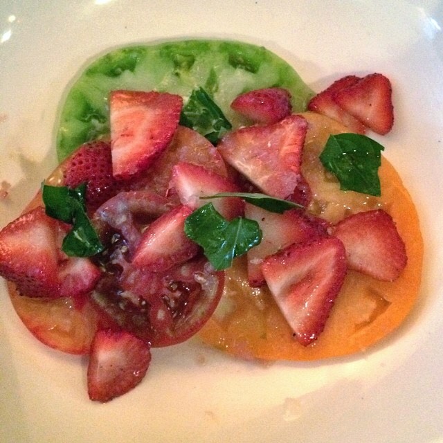Heirloom Tomatoes, Strawberries, Basil from Navy (CLOSED) on #foodmento http://foodmento.com/dish/18404