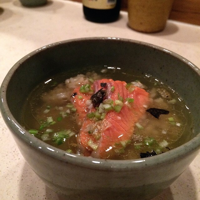 Lamb & Wild Salmon Broth, Salmon, Rice Soup at Okonomi on #foodmento http://foodmento.com/place/4081