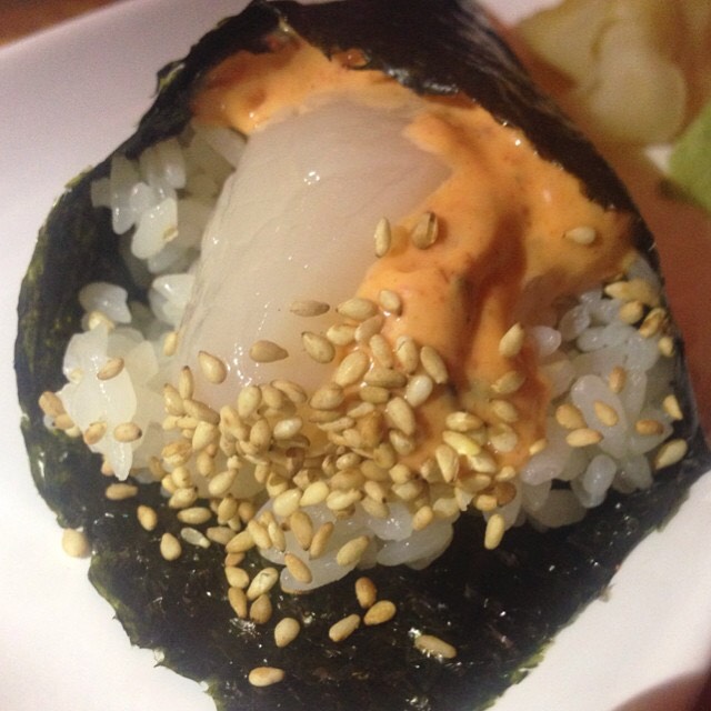 Spicy Scallop Hand Roll at Jewel Bako (CLOSED) on #foodmento http://foodmento.com/place/1294