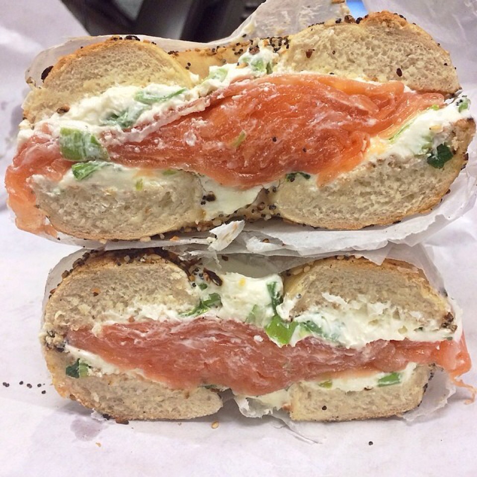 Bagel With Lox & Scallion Cream Cheese at Tal Bagels on #foodmento http://foodmento.com/place/3231