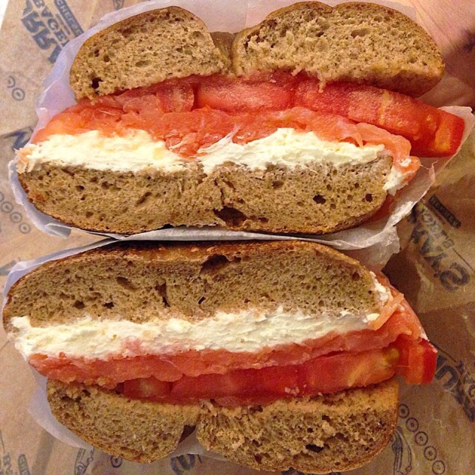 Bagel With Tomato, Salmon, Whitefish at Murray's Bagels on #foodmento http://foodmento.com/place/3599