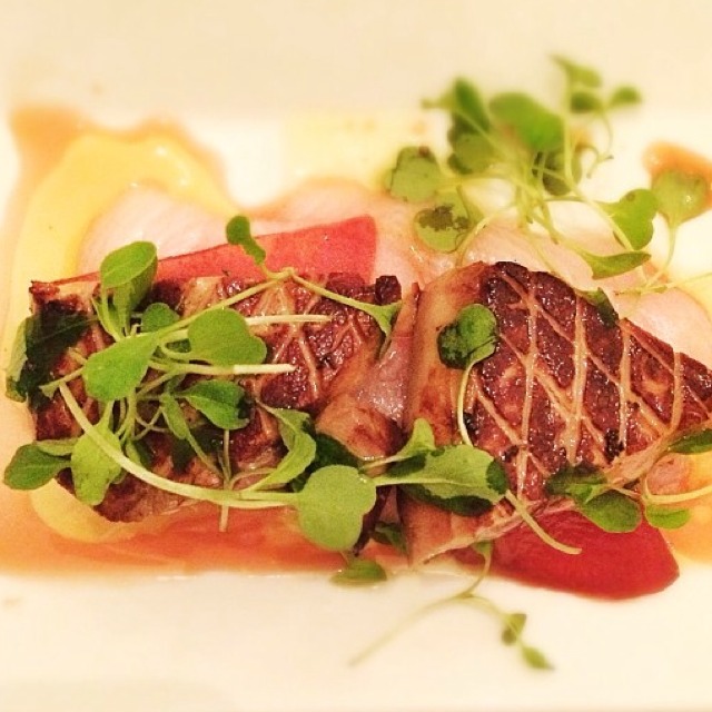 Raw Hamachi & Seared Hudson Valley Foie Gras at North Fork Table & Inn on #foodmento http://foodmento.com/place/4795