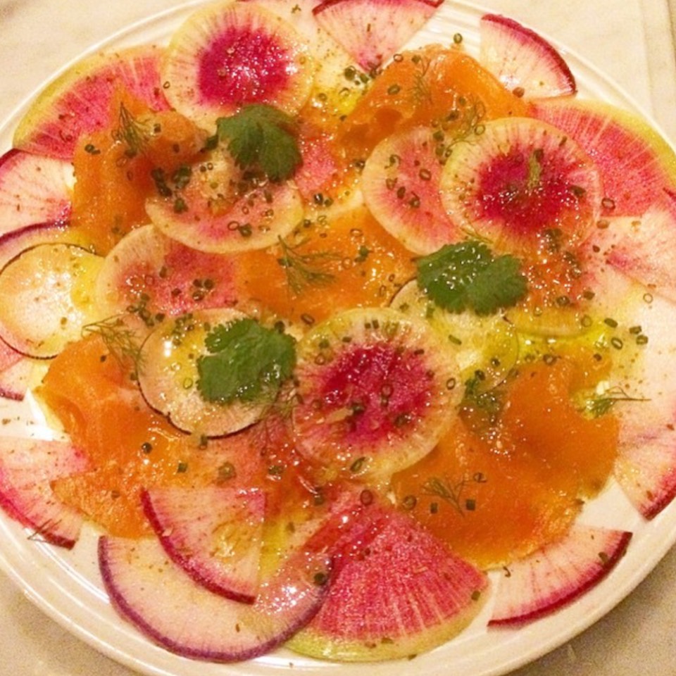 Radish & Salmon Salad at Santina on #foodmento http://foodmento.com/place/6898