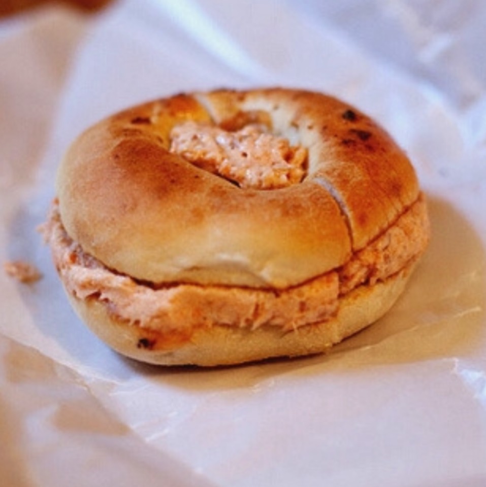 Baked Salmon Salad Bagel Sandwich from Shelsky's Smoked Fish on #foodmento http://foodmento.com/dish/38027