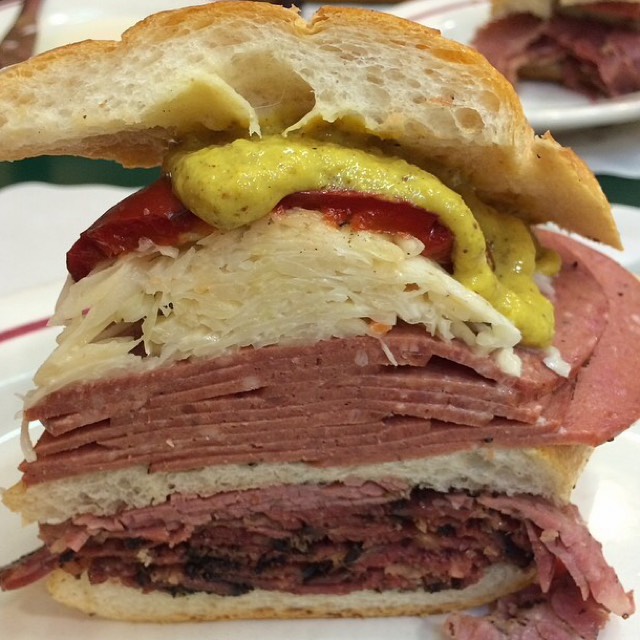 Salami, Pastrami, Corned Beef, Coleslaw Sandwich at Ben's Best Kosher Delicatessen (CLOSED) on #foodmento http://foodmento.com/place/4886