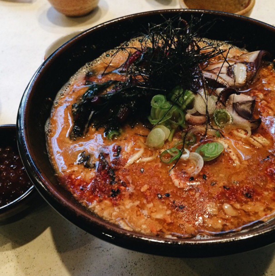 Ankimo Miso Ramen With Squid at Yuji Ramen / Okonomi on #foodmento http://foodmento.com/place/5178
