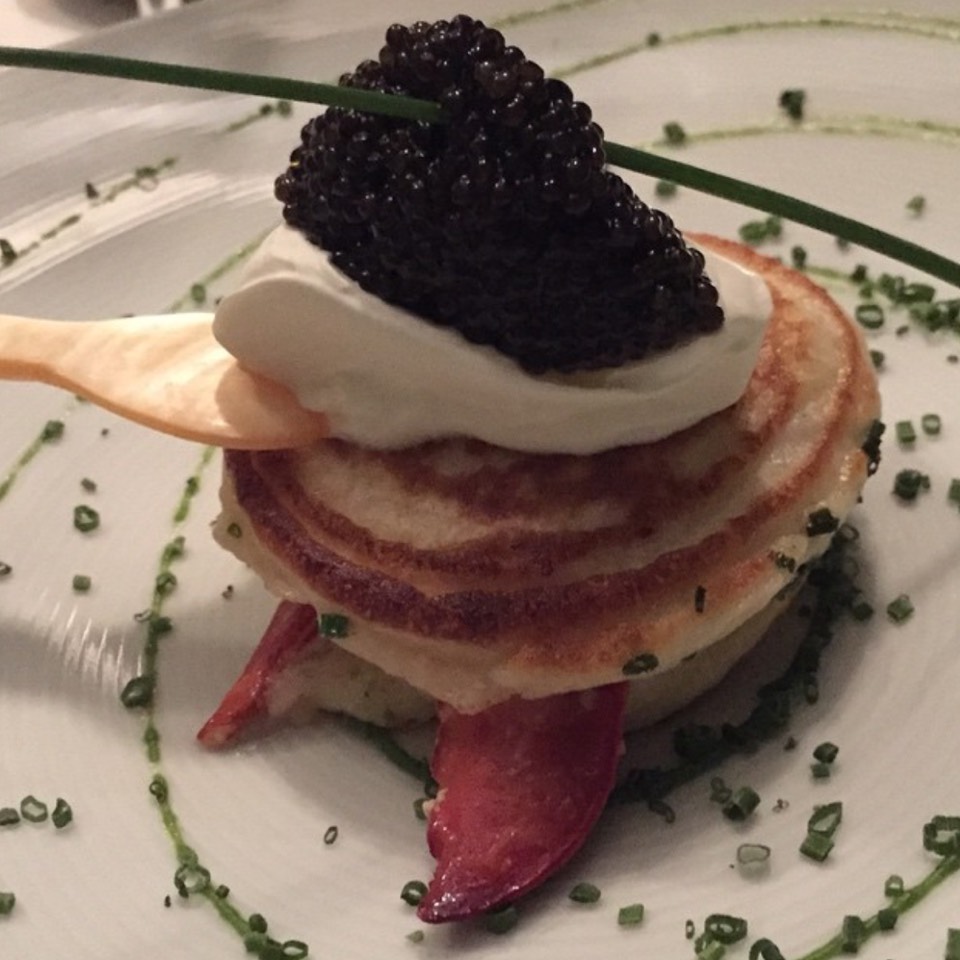 Lobster Pancake, Caviar, Creme Fraiche at La Folie on #foodmento http://foodmento.com/place/6548