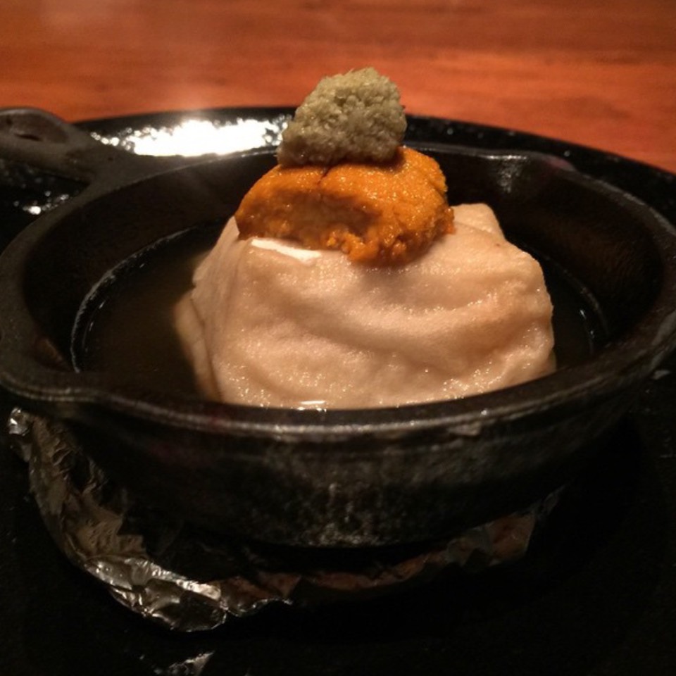 Sesame Tofu, Uni from Wakuriya on #foodmento http://foodmento.com/dish/26384