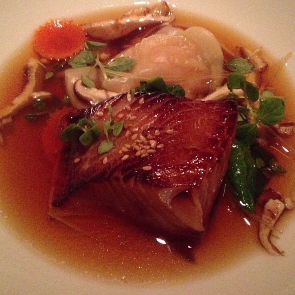 Black Cod, Shrimp Dumpling, Sake Broth from Terra Restaurant on #foodmento http://foodmento.com/dish/26402