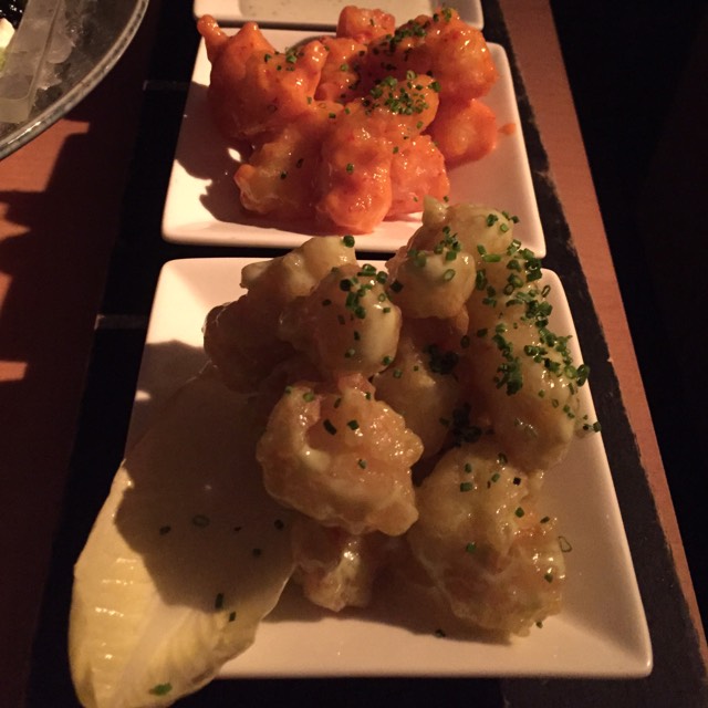 Crispy Rock Shrimp Tempura (Spicy "Kochujan" Sauce, Wasabi Aioli) at Morimoto (CLOSED) on #foodmento http://foodmento.com/place/417