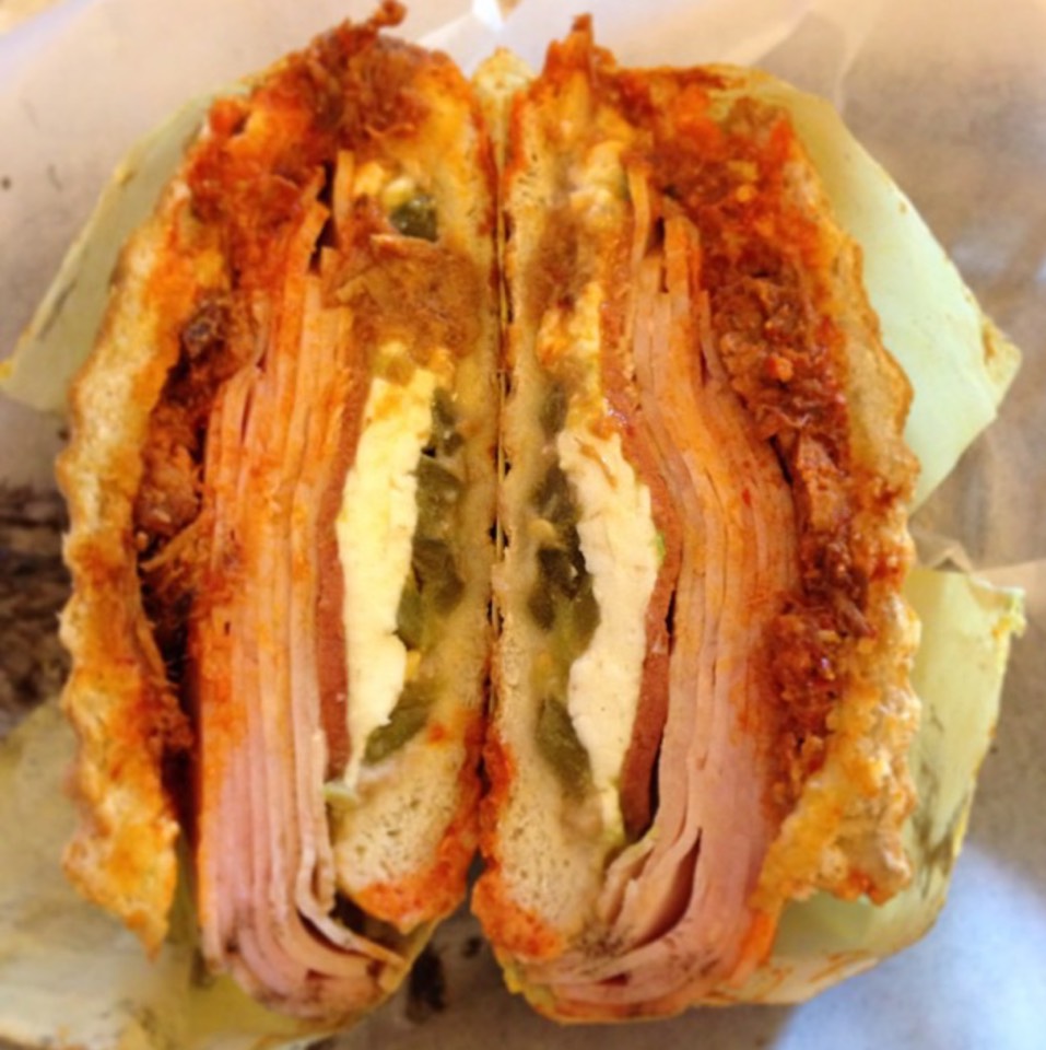 Cubana Torta (Ham, Hot Dog, Turkey and Pierna) at La Torta Gorda on #foodmento http://foodmento.com/place/559