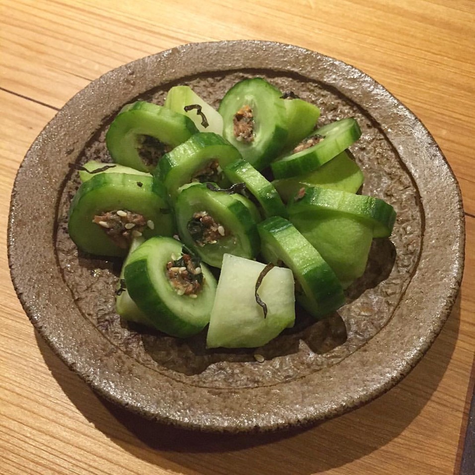 Cucumber Stuffed With Shiso at Shibumi on #foodmento http://foodmento.com/place/11165