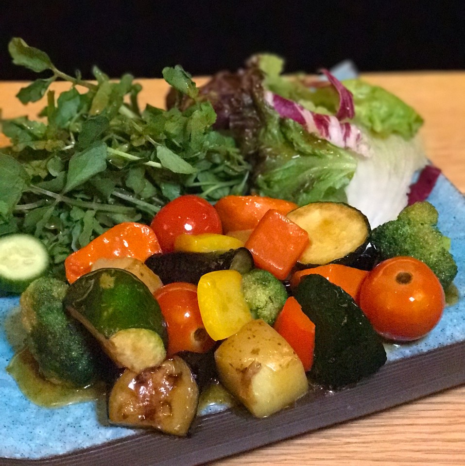 Yasai Kurozu (Fried Vegetables, Sweet & Sour Vinegar Sauce) from Ootoya on #foodmento http://foodmento.com/dish/41555