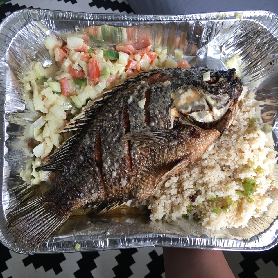 Athieke With Poisson Frite (Fried Fish) from Grin African American Restaurant on #foodmento http://foodmento.com/dish/39042