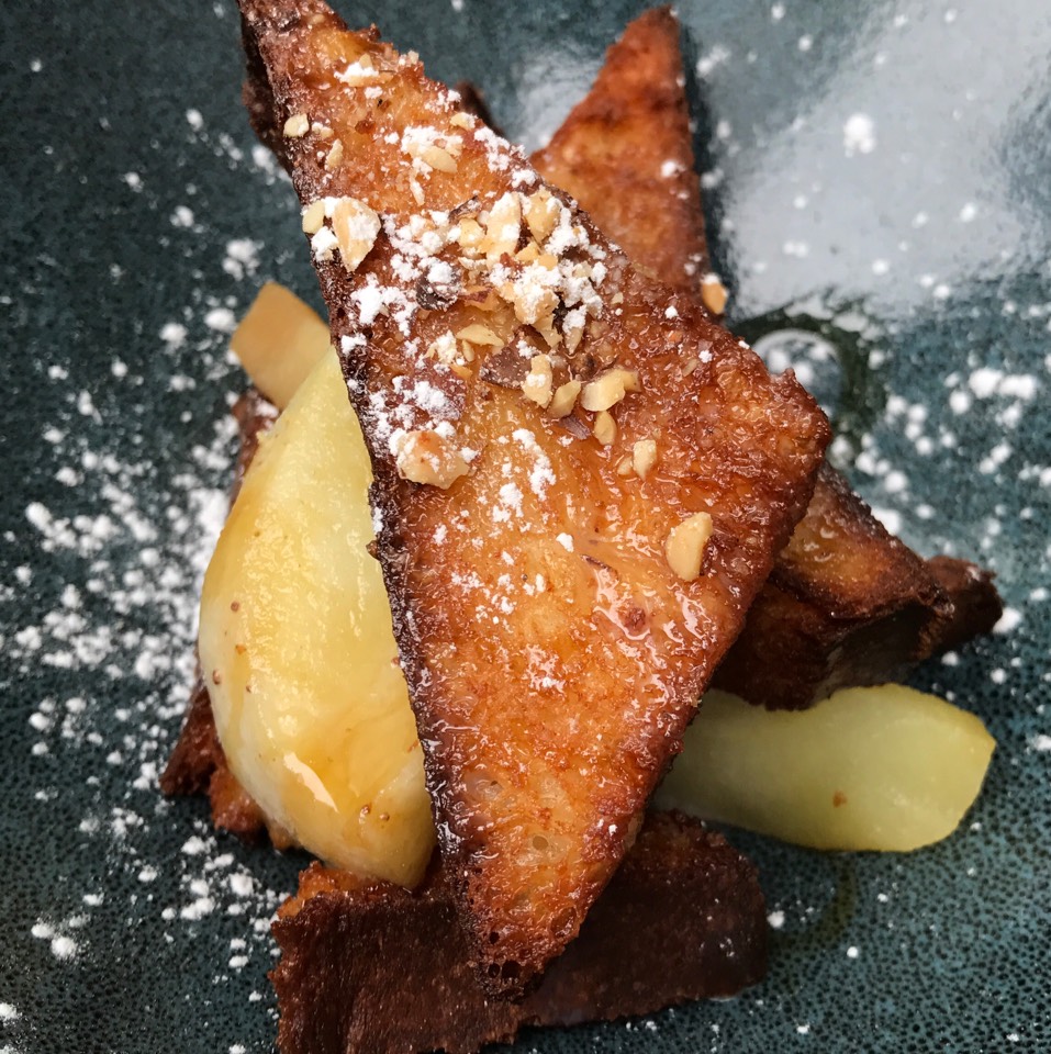 Torrijas (French Toast, Sidra Glazed Apples, Sherry Caramel) from Amada (CLOSED) on #foodmento http://foodmento.com/dish/40916
