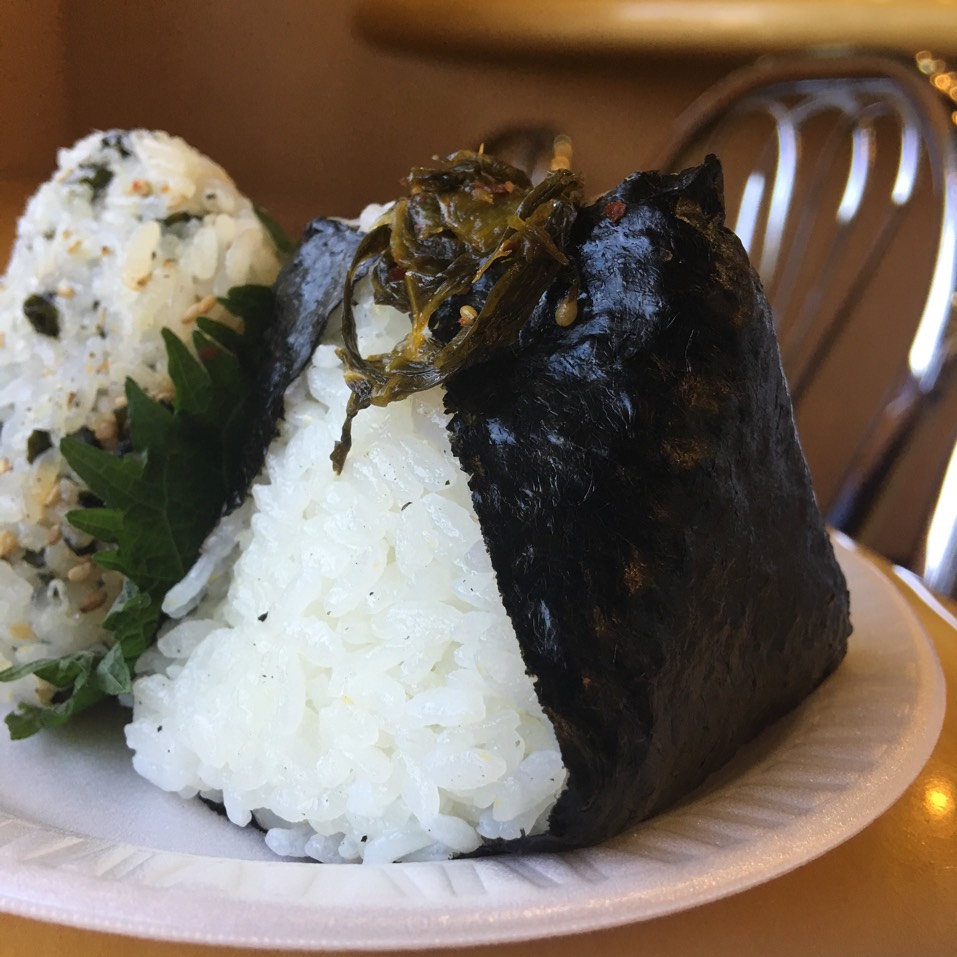 Takana Onigiri (Pickled Vegetables) from Omusubi Gonbei on #foodmento http://foodmento.com/dish/39544