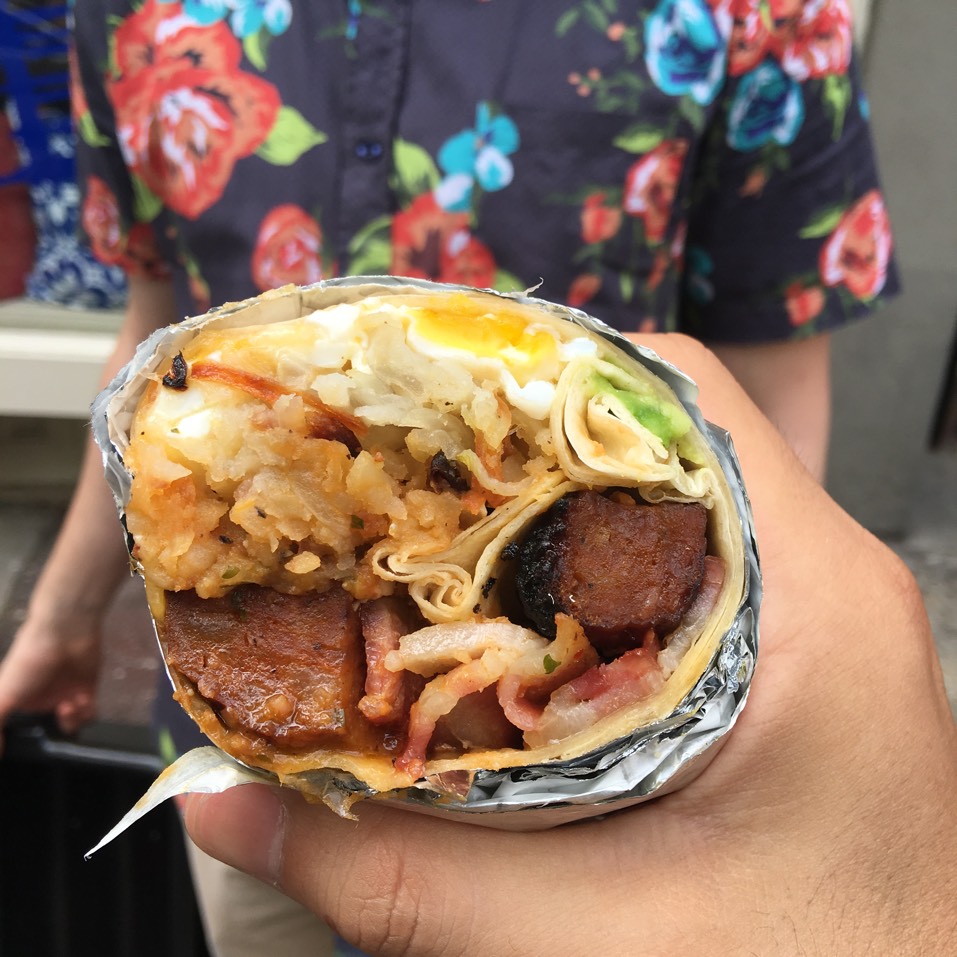 Plan B-Rito (Longanisa, Egg, Cheese, Bacon, Hash Brown) - Weekend Only at 2nd City on #foodmento http://foodmento.com/place/10624