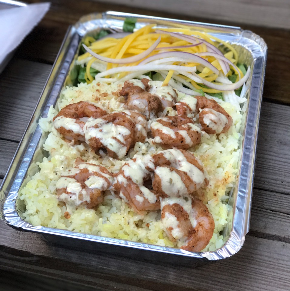Rude Bwoy Rice Plate With Shrimp at Tac N Roll on #foodmento http://foodmento.com/place/10956