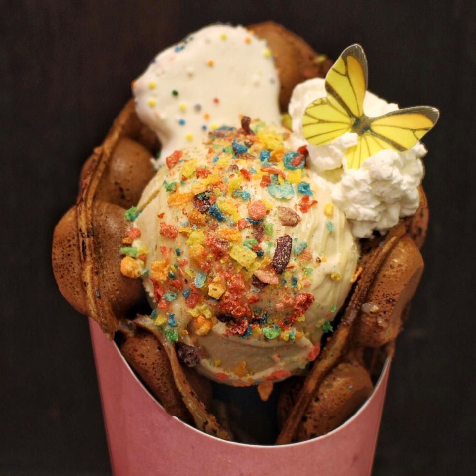 U-be Trippin (Ube Waffle, Earl Grey Ice Cream) from New Territories on #foodmento http://foodmento.com/dish/41917