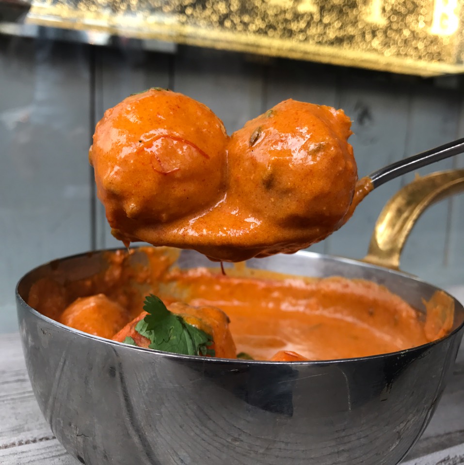 Dum Olav (Kashmir Potatoes, Chili Yogurt Sauce) at Sahib on #foodmento http://foodmento.com/place/11119