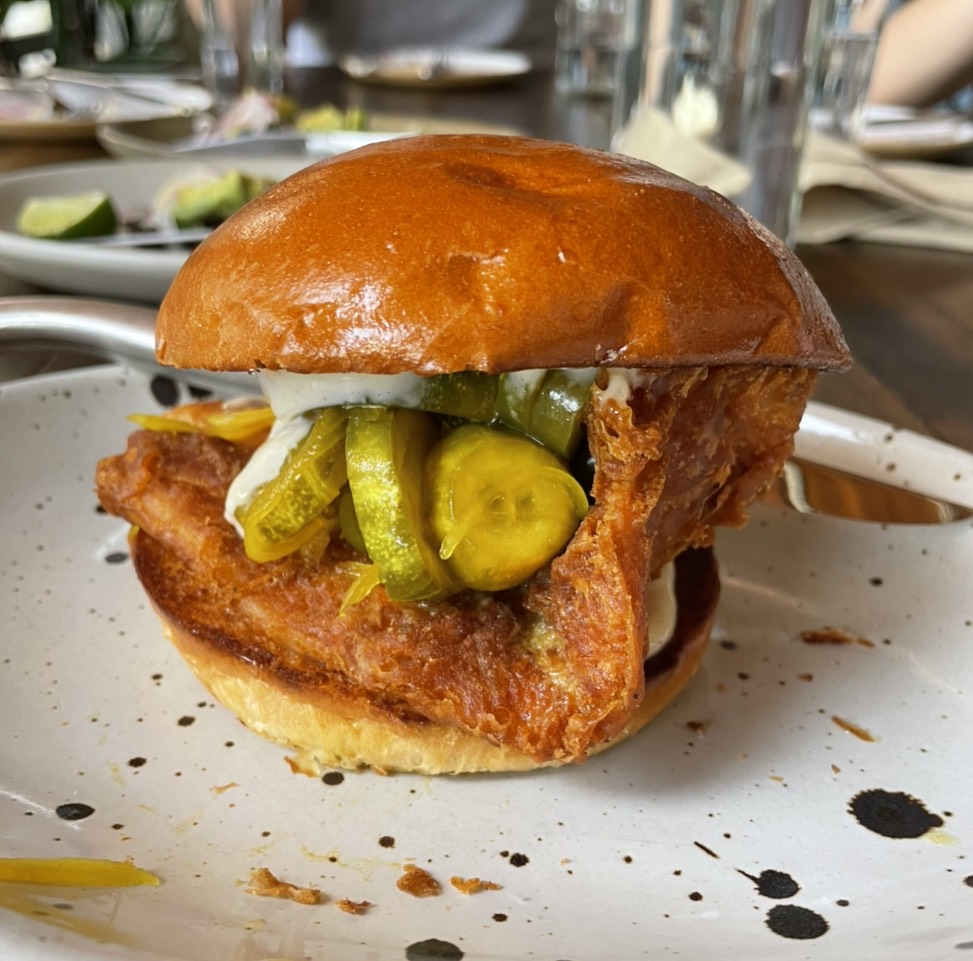 Fried Chicken Sandwich, White BBQ Sauce at Manuela on #foodmento http://foodmento.com/place/11136