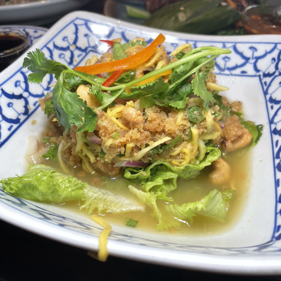 Yum Pla Duke Foo (Crispy Catfish Salad) $17 at Thai Villa on #foodmento http://foodmento.com/place/11285