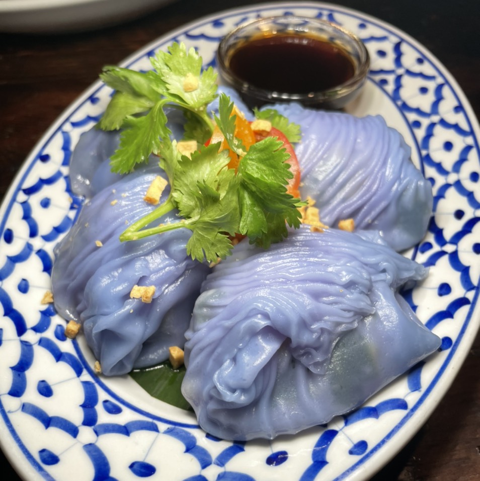 PAK MOR PUK (Vegetable Crepe Dumplings) $12 at Thai Villa on #foodmento http://foodmento.com/place/11285