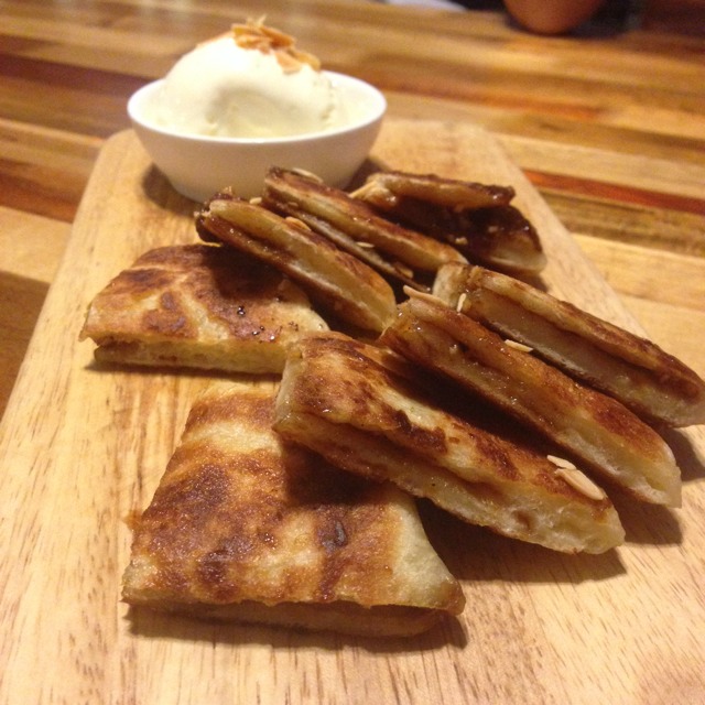 Hotteok (Sweet Pancake w Cinnamon & Gelato) at Sarang (CLOSED) on #foodmento http://foodmento.com/place/1136