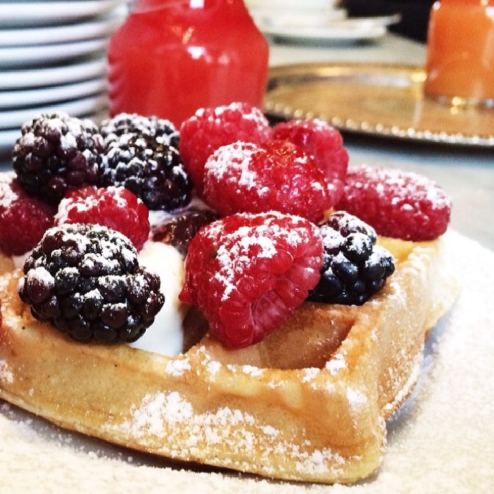 Belgian Waffle, Berries, creme fraiche​ from Buvette on #foodmento http://foodmento.com/dish/16691