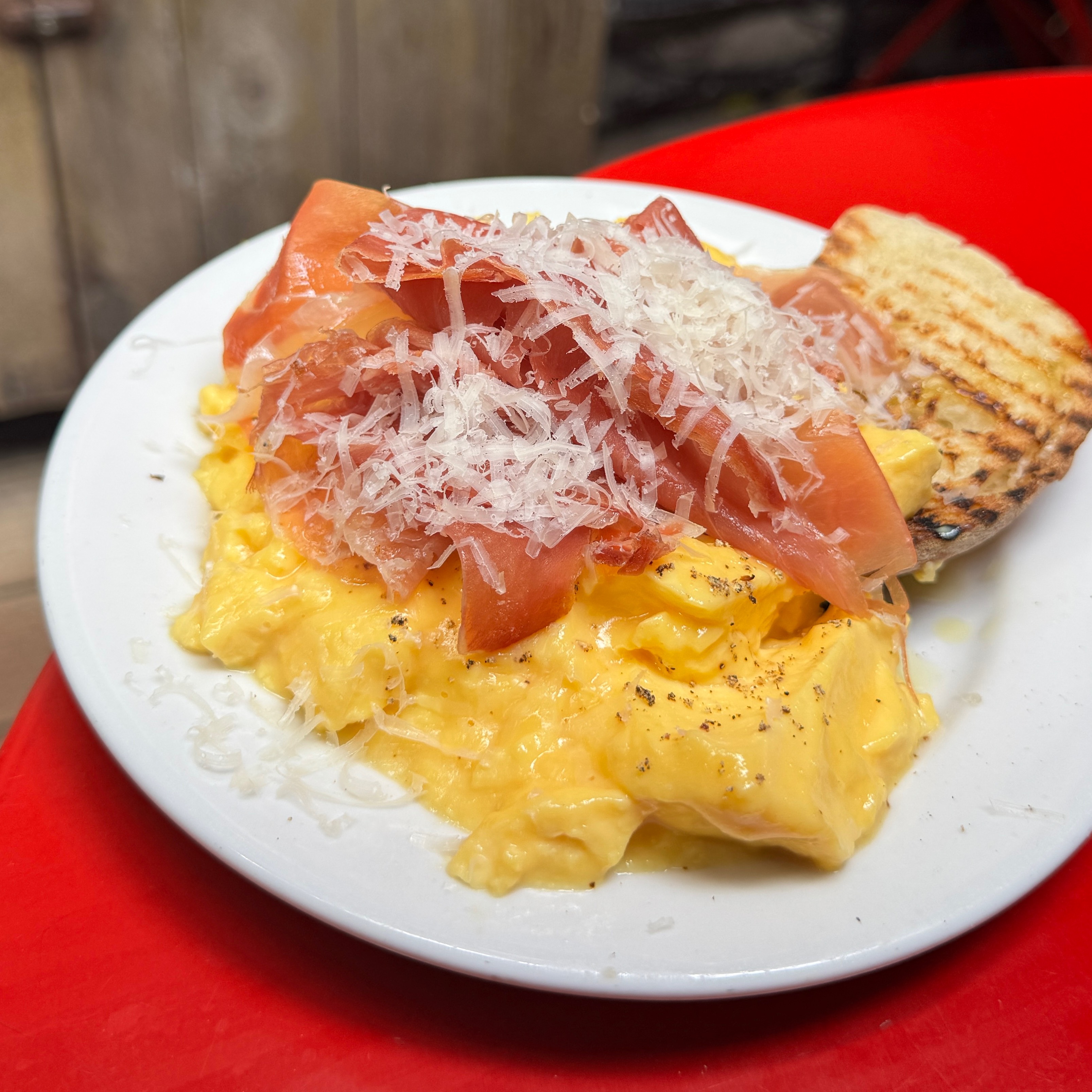 Les Oeufs Vapeur w Jambon Cru (Eggs With Prosciutto) $19 at Buvette on #foodmento http://foodmento.com/place/1150