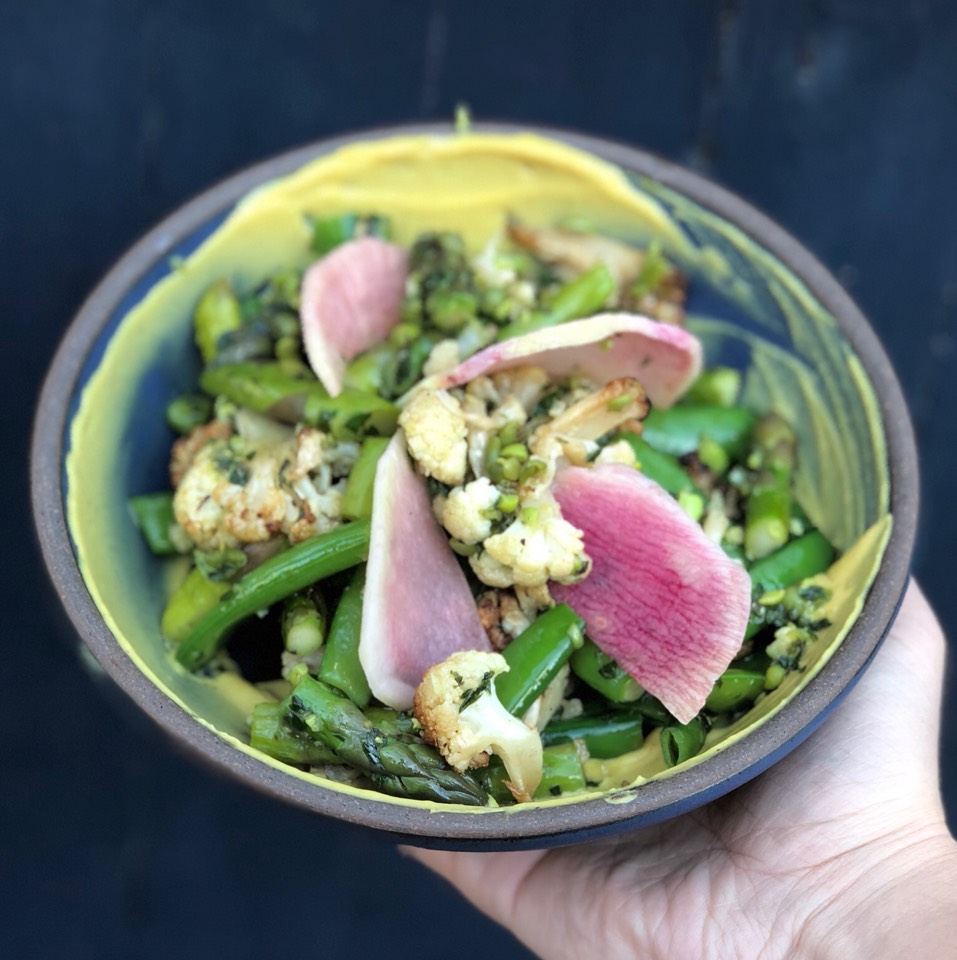 Brassica Bowl (Cauliflower, Snap Peas, Asparagus, Radish, Tahini...) from Blake Lane (CLOSED) on #foodmento http://foodmento.com/dish/45297