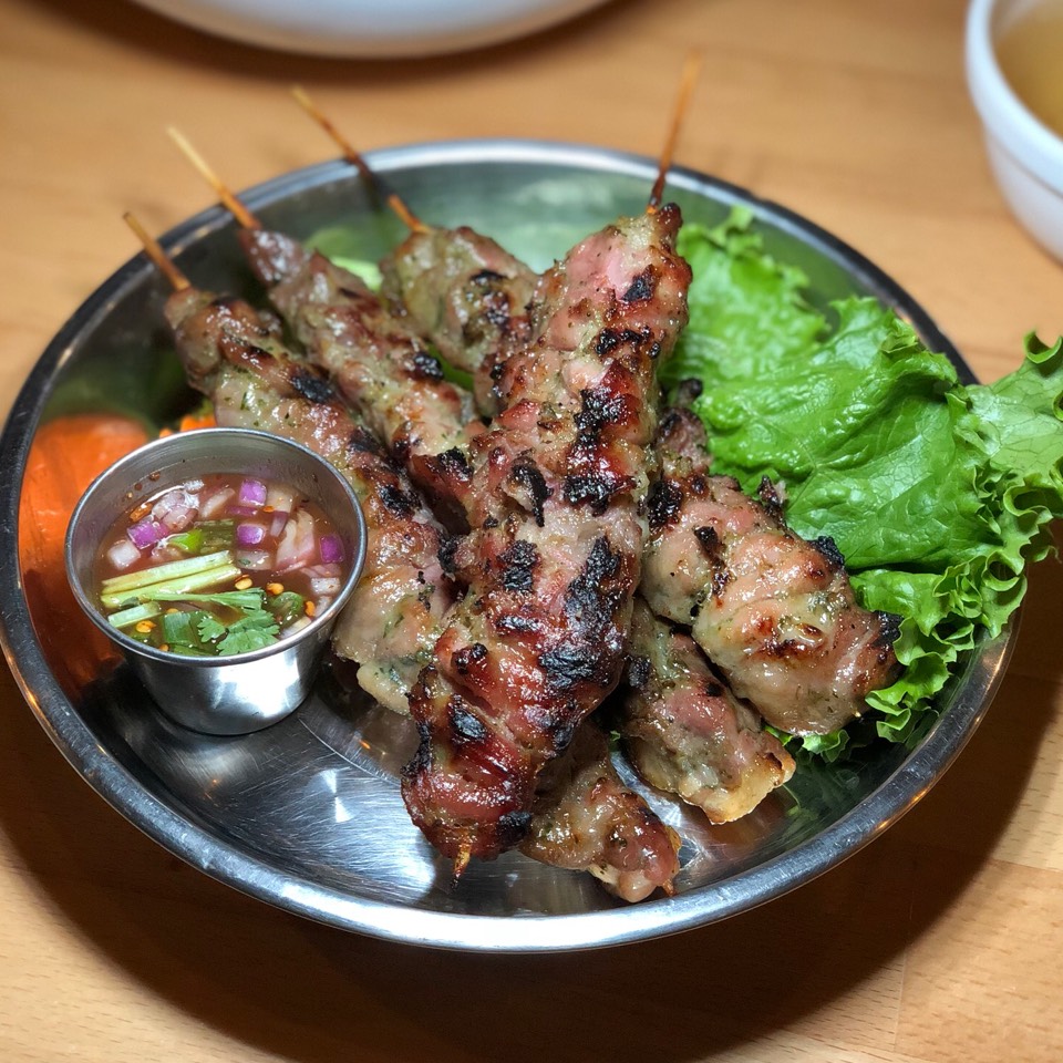 Moo-Ping (Grilled Marinated Pork On Skewers) $16 at Luv2eat Thai Bistro on #foodmento http://foodmento.com/place/11792