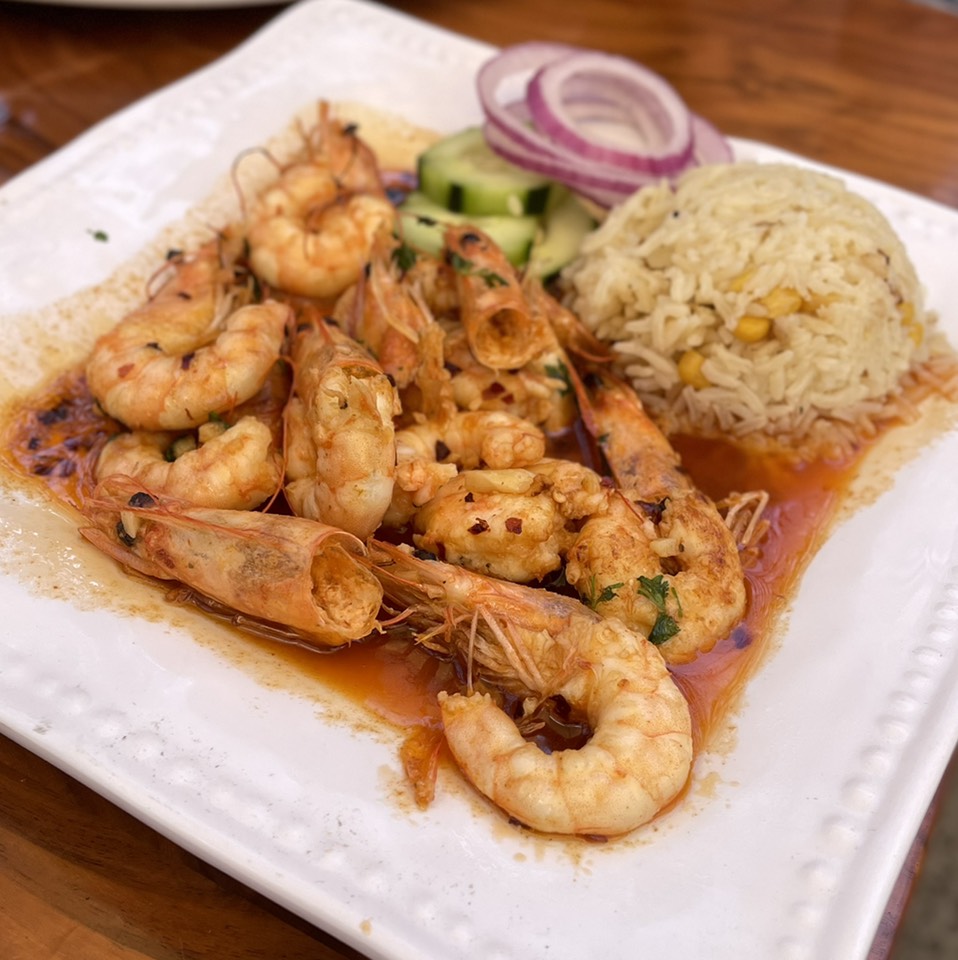 Camarones Borrachos (Head On Shrimp, Tequila, Garlic Sauce) $22 from Coni'seafood on #foodmento http://foodmento.com/dish/46183