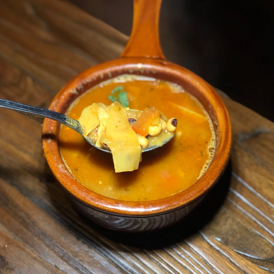 Aloo Tama (Nepali Classic Soup, Bamboo Shoots, Black Eyed Peas, Potatoes) from Bajeko Sekuwa Himalayan Grill on #foodmento http://foodmento.com/dish/46326