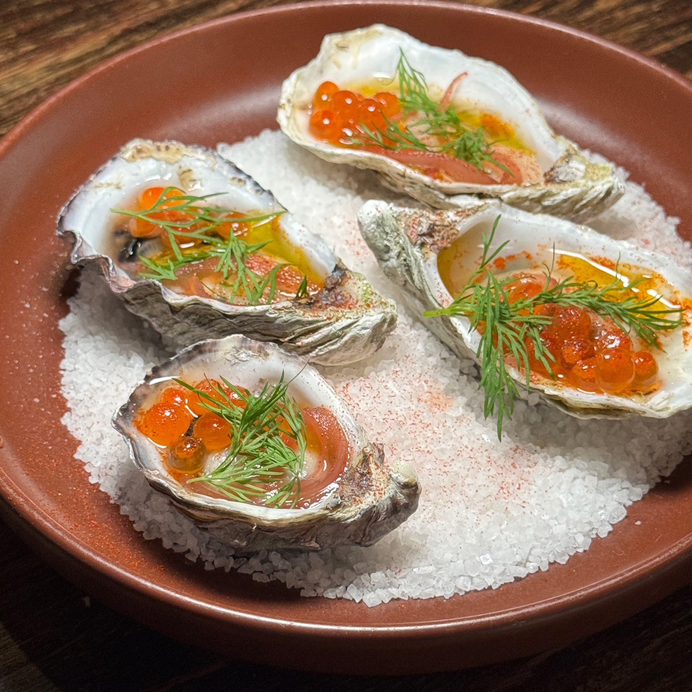 Roasted Oysters (Kumiai Baja), smoked trout roe (DineLA Jan 2025) at Here's Looking at You (CLOSED) on #foodmento http://foodmento.com/place/12019