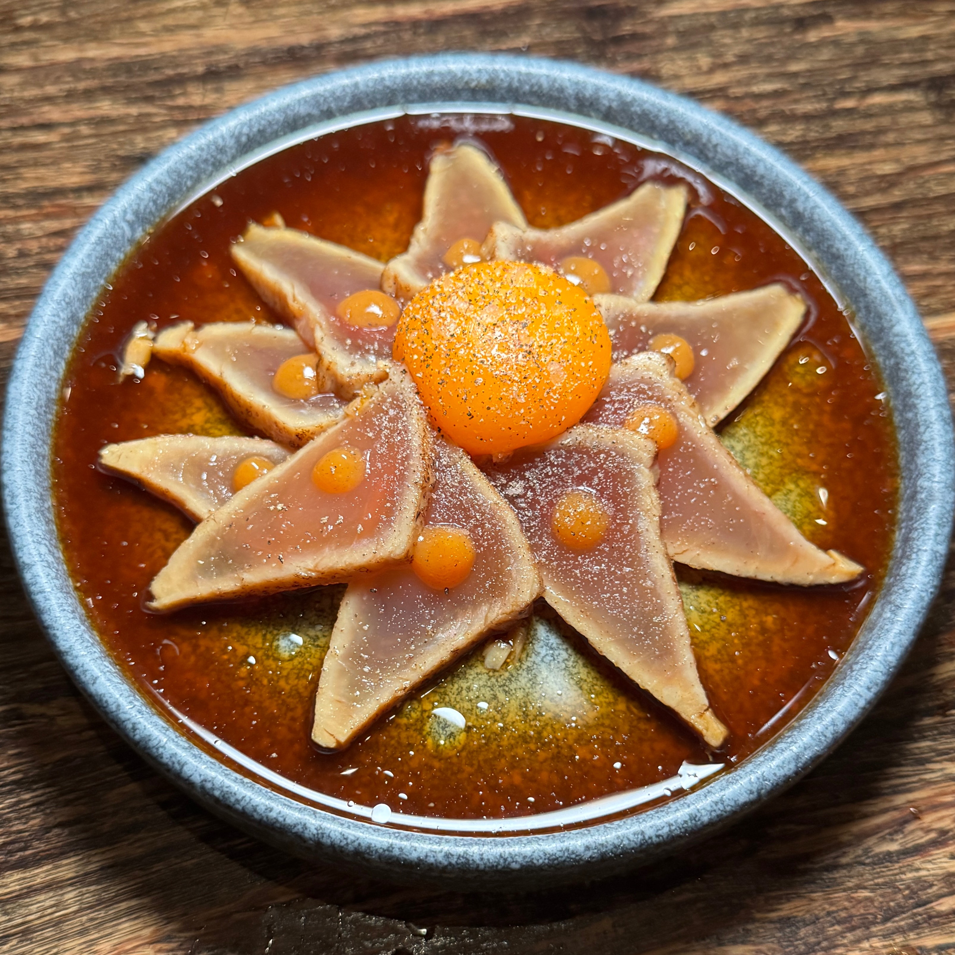 Albacore Tataki, Egg Yolk $20 at Here's Looking at You (CLOSED) on #foodmento http://foodmento.com/place/12019