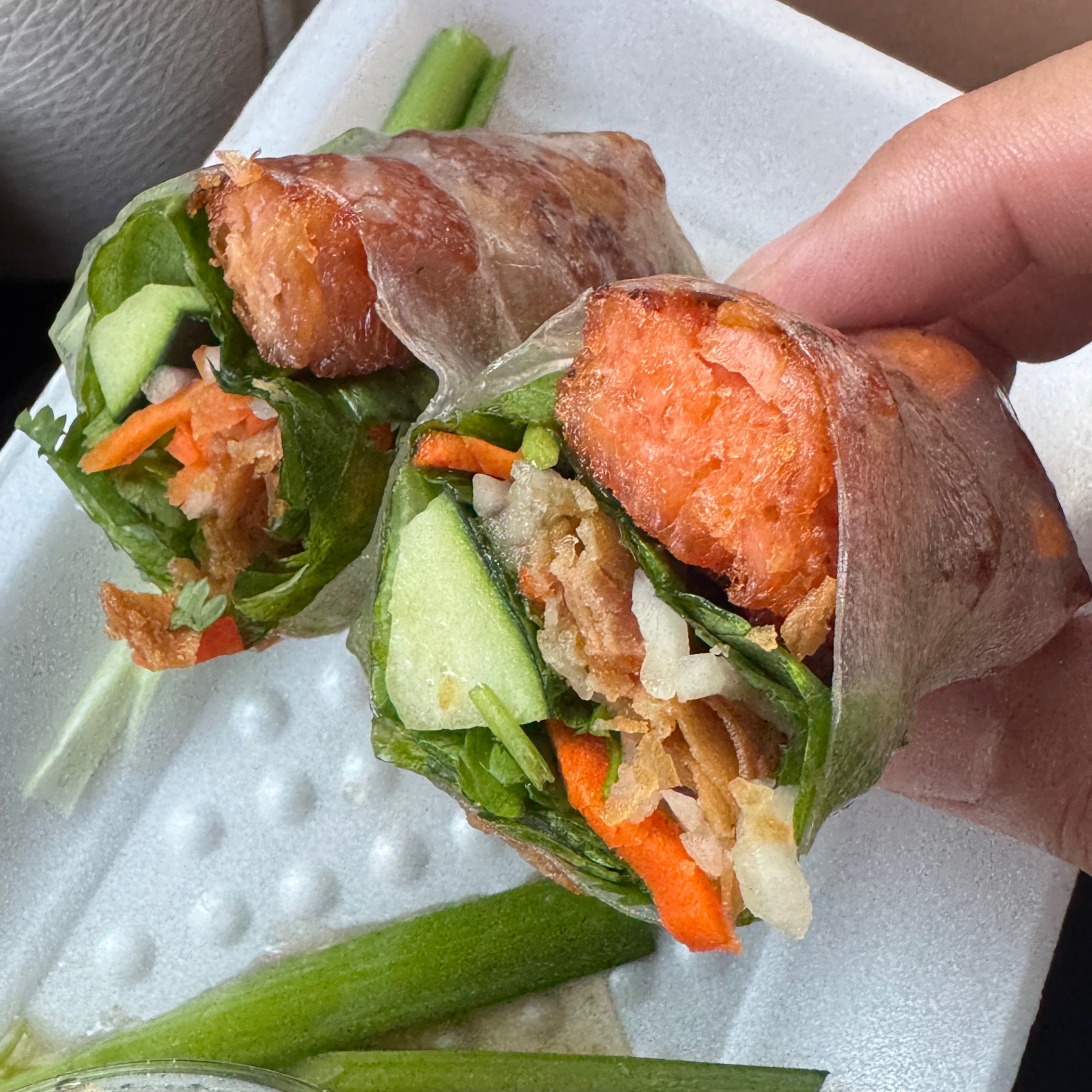 Goi Cuon Ca Salmon (Salmon Belly Rolls) $9 at Garlic & Chives on #foodmento http://foodmento.com/place/12065